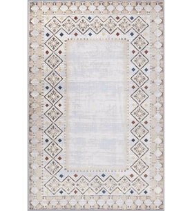 Eliana Home Baskılı, Yıkanabilir Kaymaz Taban Salon Halısı LNA0723 100x150 cm (Krem)