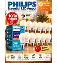 (10 Adet) 13W Sarı Işık (2700K) E27 Duylu (Kalın Duy) Led Ampul