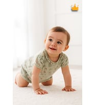 Kız Bebek Kısa Müslin Tulum %100 Pamuk Çiçek Baskılı 12049