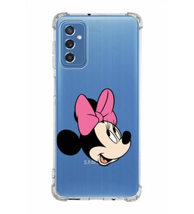 Samsung Galaxy M52  Köşe Korumalı Antişok Kapak Minnie Mouse Tasarımlı Şeffaf  Kılıf
