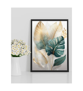 Tablo  Ahşap Çerçeveli Tablo  Çerçeveli Poster  Minimal,Modern,Monstera Temalı Tablo