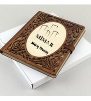 Mimar Tasarımlı Kişiye Özel Ahşap Kapaklı Defter - Çizim ve Eskiz İçin 60 Yaprak Kraft Kağıtlı Mesleki Hediye
