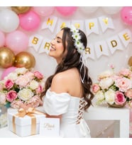 Çiçekli Kurdeleli Bride Taçı Bekarlığa Veda Parti Aksesuarı Çember Taç