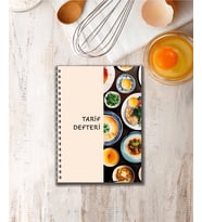 Tarif Defteri - Yemek Tarifleri İçin Not Defteri/100 YAPRAK / 5 BÖLÜM /15 cm x 21 cm