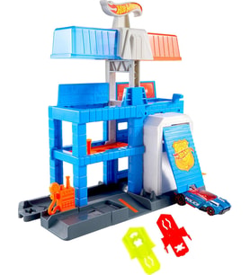 Hot Wheels Oyuncak Araba Parça Seti, Şehir Şehir Merkezi Polis Kulesi Playset Ve 1:64 Ölçekli Döküm (Çok Renkli)