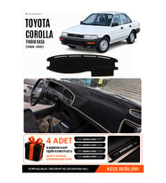 e-biz TOYOTA COROLLA FINDIK KASA (1988-1991) Uyumlu Torpido Örtüsü, Torpido Kılıfı - Siyah-Bej - TO011
