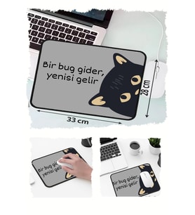 Bug Gider Tasarımlı 33x28 Cm Mousepad Kaymaz Taban Rahat Konforlu Mouse Pad