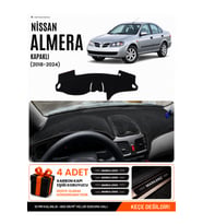 e-biz NİSSAN ALMERA KAPAKLI (2000-2006) Uyumlu Torpido Örtüsü, Torpido Kılıfı - Siyah - NI001