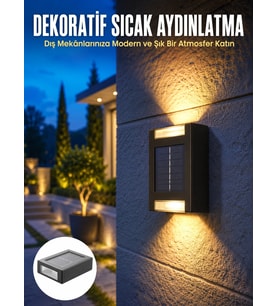 Solar Güneş Enerjili Çift Taraflı Duvar Lambası Çift Taraflı Duvar Lamba Güneş Enerjili Yeni Nesil