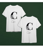 Baş Harfli İsim Tasarımlı Tişört Kişiye Özel ( Unisex - Büyük - Çocuk )