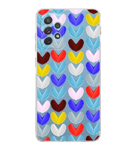 PrintiFy Samsung Galaxy A73 ile Uyumlu Water Color 1  Kamera Korumalı Şeffaf  Kılıf