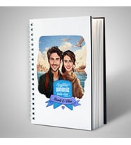 Sevgiliye Hediye Kişiye Özel Vapurda Aşk Karikatürlü Defter