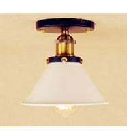 MYLİGHTS  VİNTAGE RETRO RUSTİK METAL PLOFONYER AVİZE ARMATÜR BEYAZ BAŞLIK  18 CM EN (Siyah)