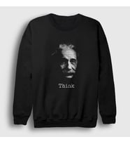 Presmono Unisex Siyah Think Scientist Albert Einstein Sweatshirt 341831tt