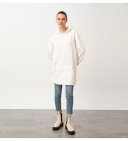 Nors Frig Kapüşonlu Tunik Sweatshirt Ekru