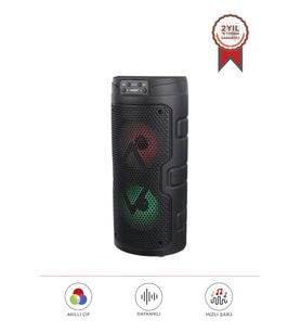 Bluetooth Hoparlör Mikrofonlu Rgb Işıklı Taşınabilir Parti Speaker GTS-2129 Siyah
