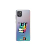 Samsung Galaxy A81 ile Uyumlu Splash Tembel Hayvan Tasarımlı Şeffaf Silikon Kılıf