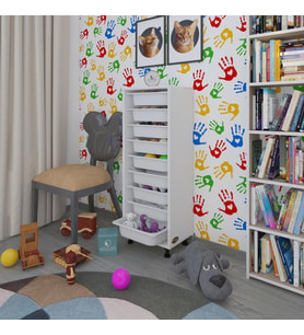 Kenzlife sepetli mutfak dolabı ruberu byz 122x45x30 banyo oyuncak çamaşır beyaz 9 lu sepet (Karışık)