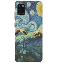 Samsung Galaxy A31 Uyumlu Sanatsal Vintage Desenli Şeffaf Telefon Kılıfı