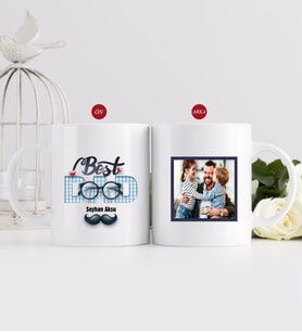 BK Gift Kişiye Özel Babalar Günü Hediyesi Fotoğraflı Kupa Bardak-86 (Beyaz)