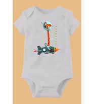 Unisex Bebek Beyaz Organik Baskılı Pamuklu Body