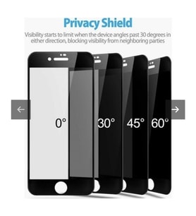 Apple iphone 6s Plus Mat Hayalet Ekran Gizli Privacy Tam Kaplayan Kırılmaz Seramik Ekran Koruyucu Siyah