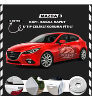 Mazda 3 Oto Araç Kapı Koruma Fitili 5metre Parlak Beyaz Renk
