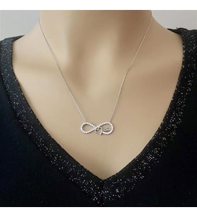Sonsuz Kalpte love Rodium Kaplama Gümüş kolye (Karışık)