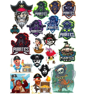 Korsan Sticker Set 8 20 Parça Telefon, Tablet, Defter, Laptop Sticker