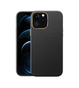 Uyumlu Model Apple iPhone 13 Pro Kılıf Deri Natura Kapak (Siyah)