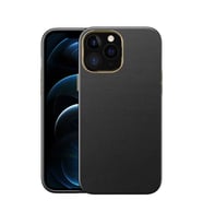 Uyumlu Model Apple iPhone 13 Pro Kılıf Deri Natura Kapak (Siyah)