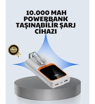 Kompakt 10000 Mah – Dijital Göstergeli, Type-C Lightning Uyumlu