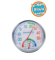 Düz Mekanik Analog Termometre Isı ve Nem Ölçer Sauna Sıcaklık Gösterge