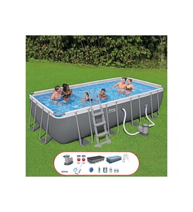 Bestway Steel Pro MAX Yer Üstü Prefabrik Dikdörtgen Havuz Seti 549cm x 274cm x 122cm 56465 BW586