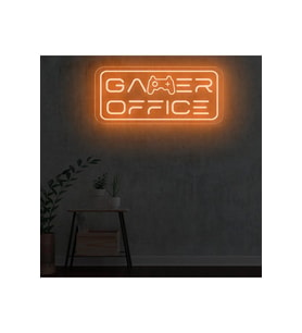 GAMER OFFICE Yazılı ve Şekilli Neon Tabela