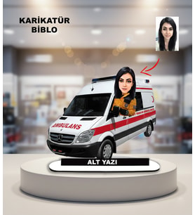 Kişiye Özel Ambulans Sürücüsü Karikatür Biblo - Sağlık Çalışanına Hediye