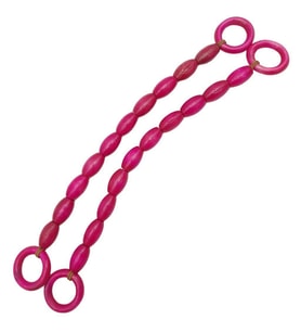 Angel Çanta Aksesuar 20 mm Oval Ahşap Boncuklu 40 cm Fuşya Renk Çanta Sapı