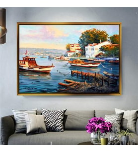 Altın Çerçeveli dekoratif tablo a1982 (Gold)