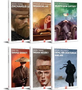 Dünya Edebiyatı Seti, 6 Kitap, Muhteşem Gatsby, İnsancıklar, Zacharius Usta, Savaş Sanatı, İnsan Nedir?, Genç Bir Doktorun Anıları