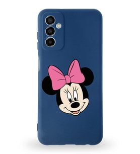 Samsung Galaxy M23 Uyumlu Lansman Kılıf Altı Kapalı İçi Kadife  Minnie Mouse-C Tasarımlı  Kapak (Şeffaf)