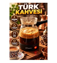 650W Cam Cezveli Türk Kahvesi Makinesi – 0,5 L 5 Fincan Kapasiteli