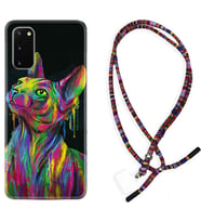 Samsung A02S A03S A10 A12 A13 A21S A22 Kılıf Boyun Asklı Rasta Silikon Color Cat 1754