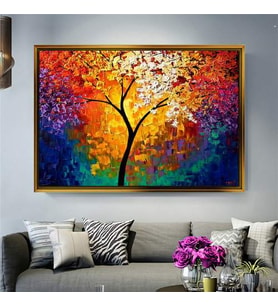Altın Çerçeveli dekoratif tablo a881 (Gold)