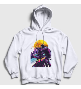 Presmono Unisex Beyaz Sun Oyun Counter Strike Cs Go Kapüşonlu Sweatshirt 327411tt