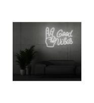 Good Vibes Yazılı ve Şekilli Neon Tabela