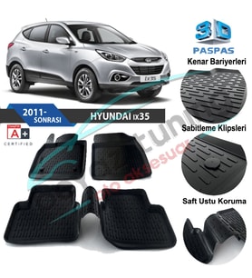 Hyundai ix35 Havuzlu 3D Paspas Niken Siyah 2011 Sonrası