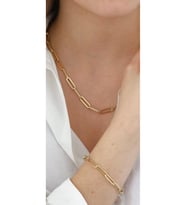 Kolye Bileklik Zincir Geniş Aralıklı 925 Ayar (Gold)