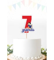 Pamuk Prenses Temalı 7 (yedi) Yaşında Pasta Süsü *Kalın Kağıt