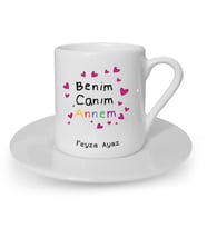 İsme Özel Kahve Fincanı Seti - Benim Canım Annem