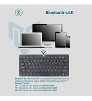 Lexroo Bt-k95 2,4Ghz Wireless+Bluetooth Kablosuz Sessiz Klavye Siyah Çift Modlu Telefon Tablet Mac